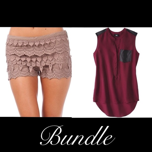 Pants - Bundle Shorts ( large size ) and Top ( medium )