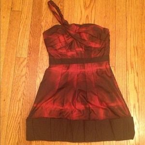 Red/black one-should BCBG cocktail dress