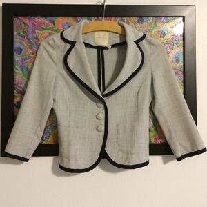 Pins and Needles grey cropped blazer with navy