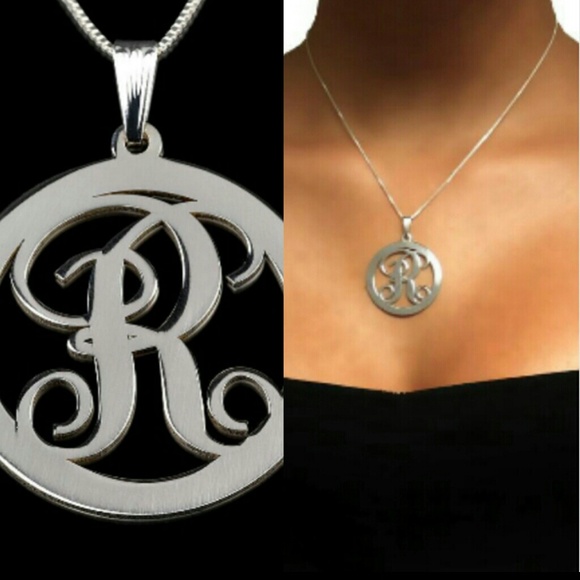 Sterling Silver Circle Initial Necklace