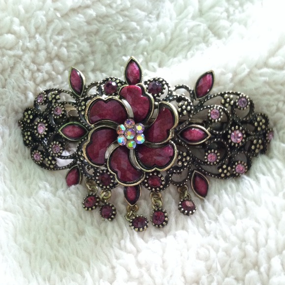 Accessories - floral purple hair pin