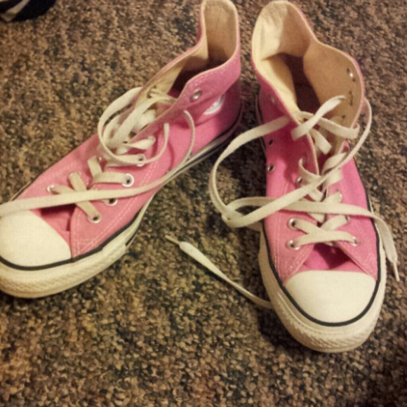 Pink hi top Converse