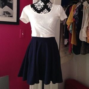 Urban Outfitters navy blue knit circle skirt