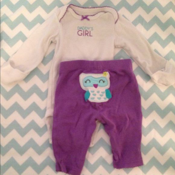 Baby girl owl top and pants, newborn, Carter's