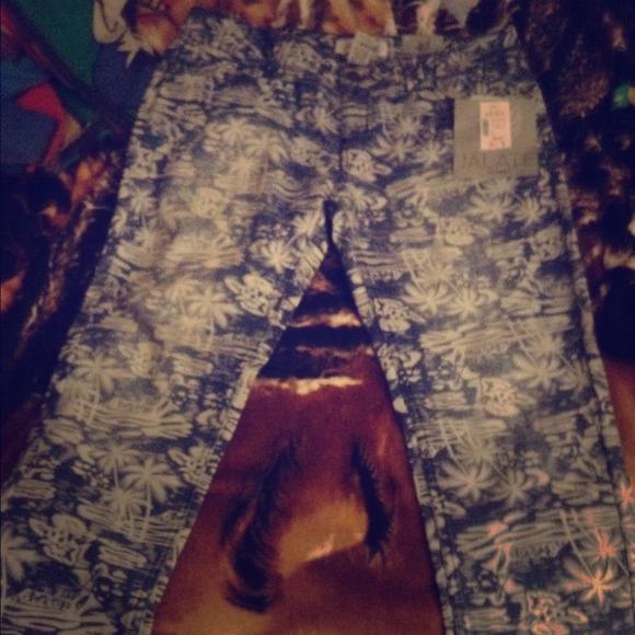 Palm tree skinny jeans