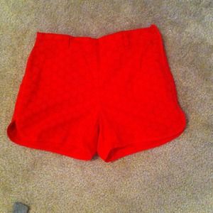 Red cotton shorts
