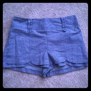 Gray and white polka dot shorts