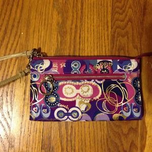 Authentic Coach Poppy Wristlet