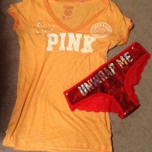 Victoria's Secret Pink shirt and panties bundle!