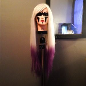 Lockshop wigs Platinum and purple ombré wig