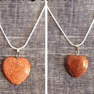Goldstone Heart Necklace Choose 1
