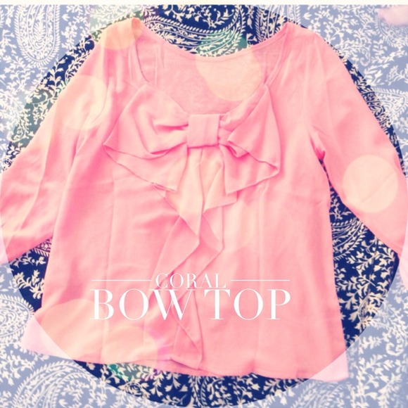 Coral bow top & VS bag bundle