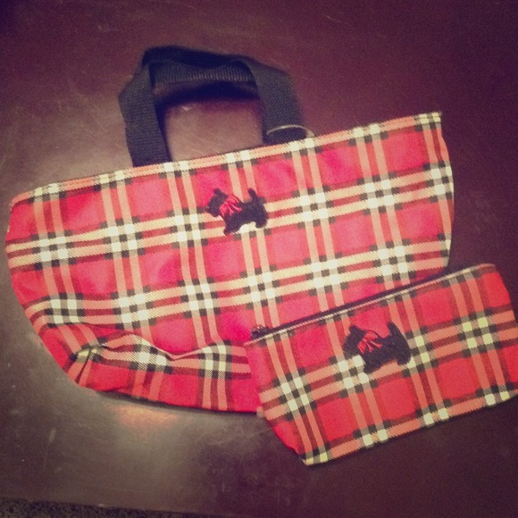 Scottish dog plaid bag set
