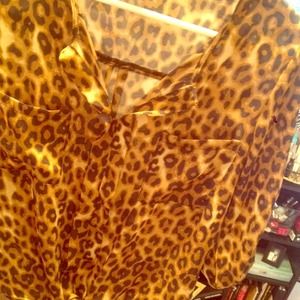cheetah print blouse