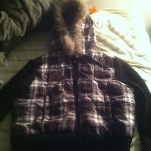Plaid winter jacket size large