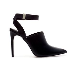 Zara high heel ankle boot style leather sling back