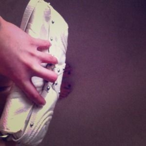 White studded clutch
