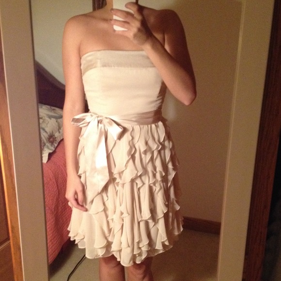 WHITE HOUSE BLACK MARKET Strapless Ruffle Dress - Picture 2 of 2