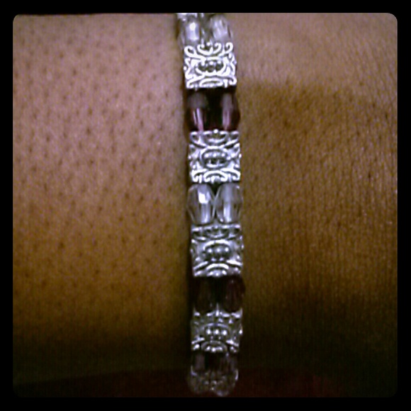 Strech Purple/Silver Bracelet