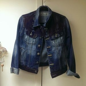 NWT Anthropologie Denim Jacket with Tribal Print