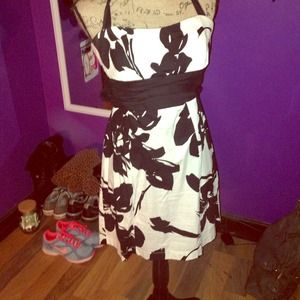 Black and white floral dress
