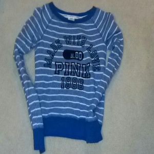 Blue and white stripe sweatshirt