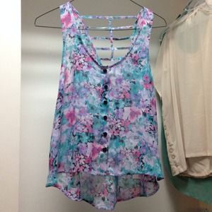 sheer floral top