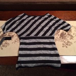 Black and grey striped blouse