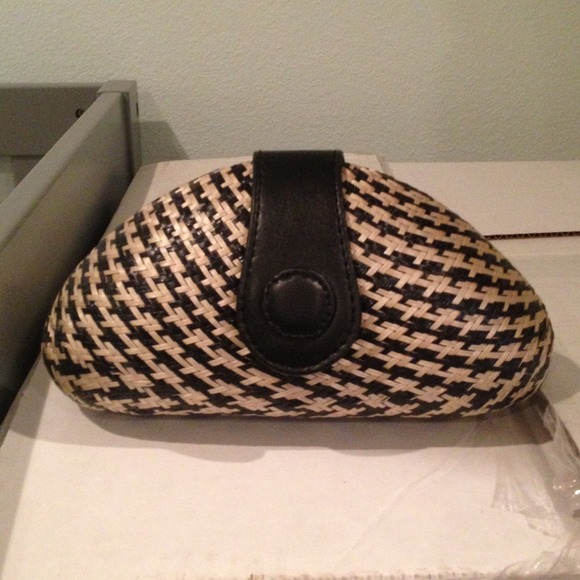 SOLD********Woven clutch with chain strap