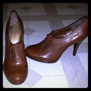 Nine West Chocolate Retro Heeled Oxfords