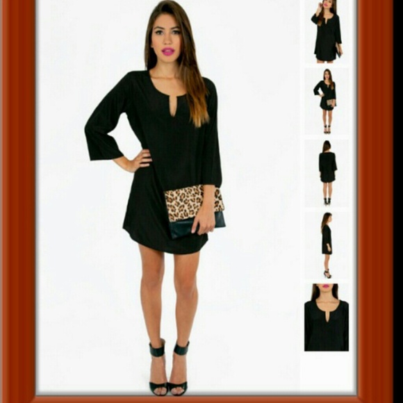 Black V-Shift Dress