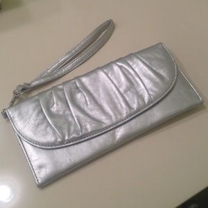 Slim Silver Clutch
