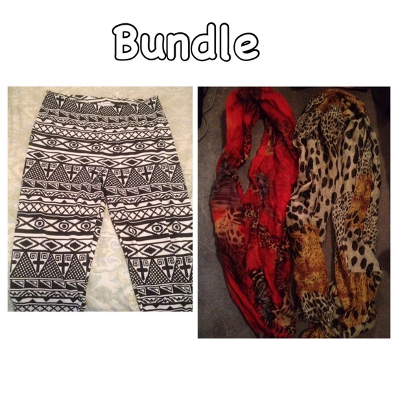 necessary clothing  Pants - Aztec black & white leggings!