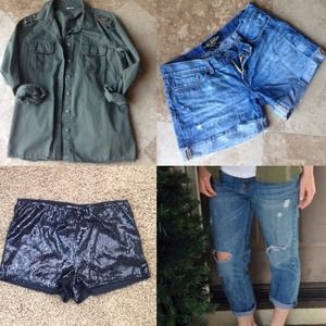 *BUNDLE* Button Up+Jeans+Sequin Shorts+Shorts