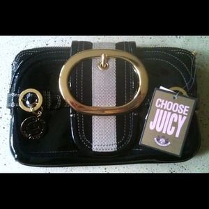 Juicy Couture Black Patent Leather Clutch