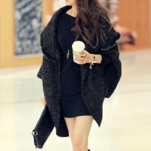 Accessories - Korean style rabbit fur oversized loose sweater