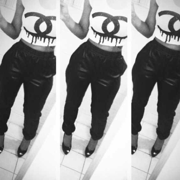 Faux leather joggers ONLY⬅️