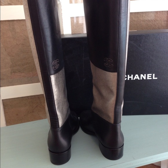 CHANEL Shoes - Authentic Chanel Two-Toned Riding Boots CHANEL Shoes - Authentic Chanel Two-Toned Riding Boots
