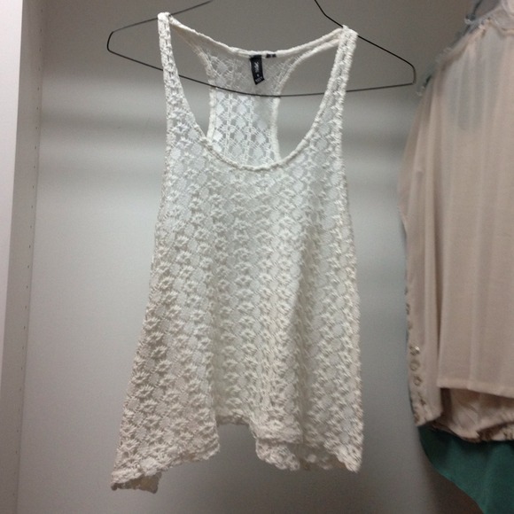white crochet top