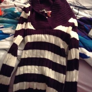 Purple and white stripped sweater