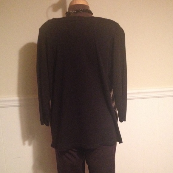 NWT Andrew Marc Mixed Media Zebra Sweater Top - Picture 2 of 4