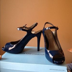 Patton Leather Navy Blue Heel