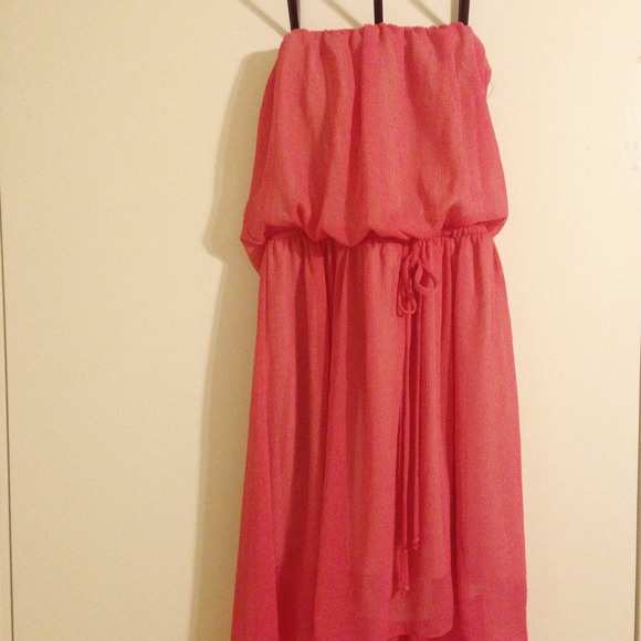 🌻SOLD🌻Coral Chiffon High Low Dress