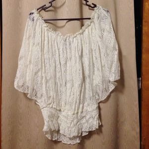 White see through shirt with designs