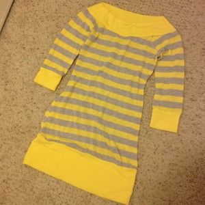 Striped 3/4 sleeve knit sweater