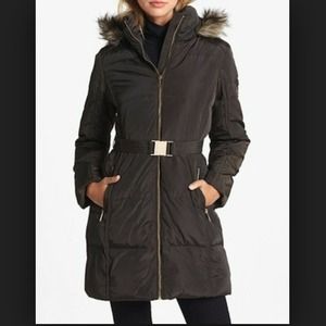Michael Kors long black snow jacket