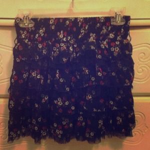 Navy blue floral skirt