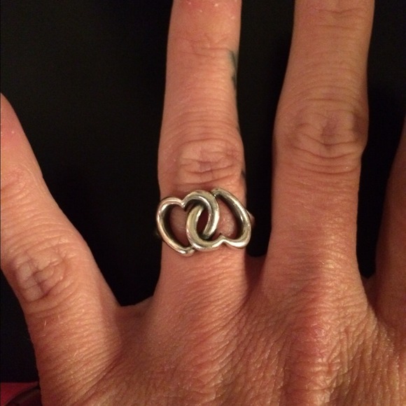James Avery double heart ring