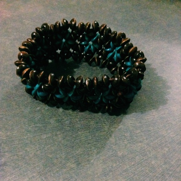 Brown & blue beaded bracelet💕