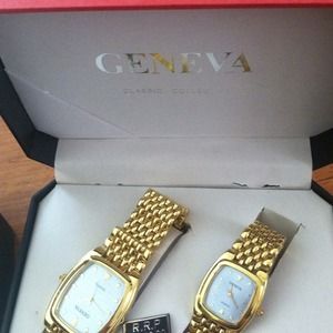 Geneva brand his and hers matching watches.